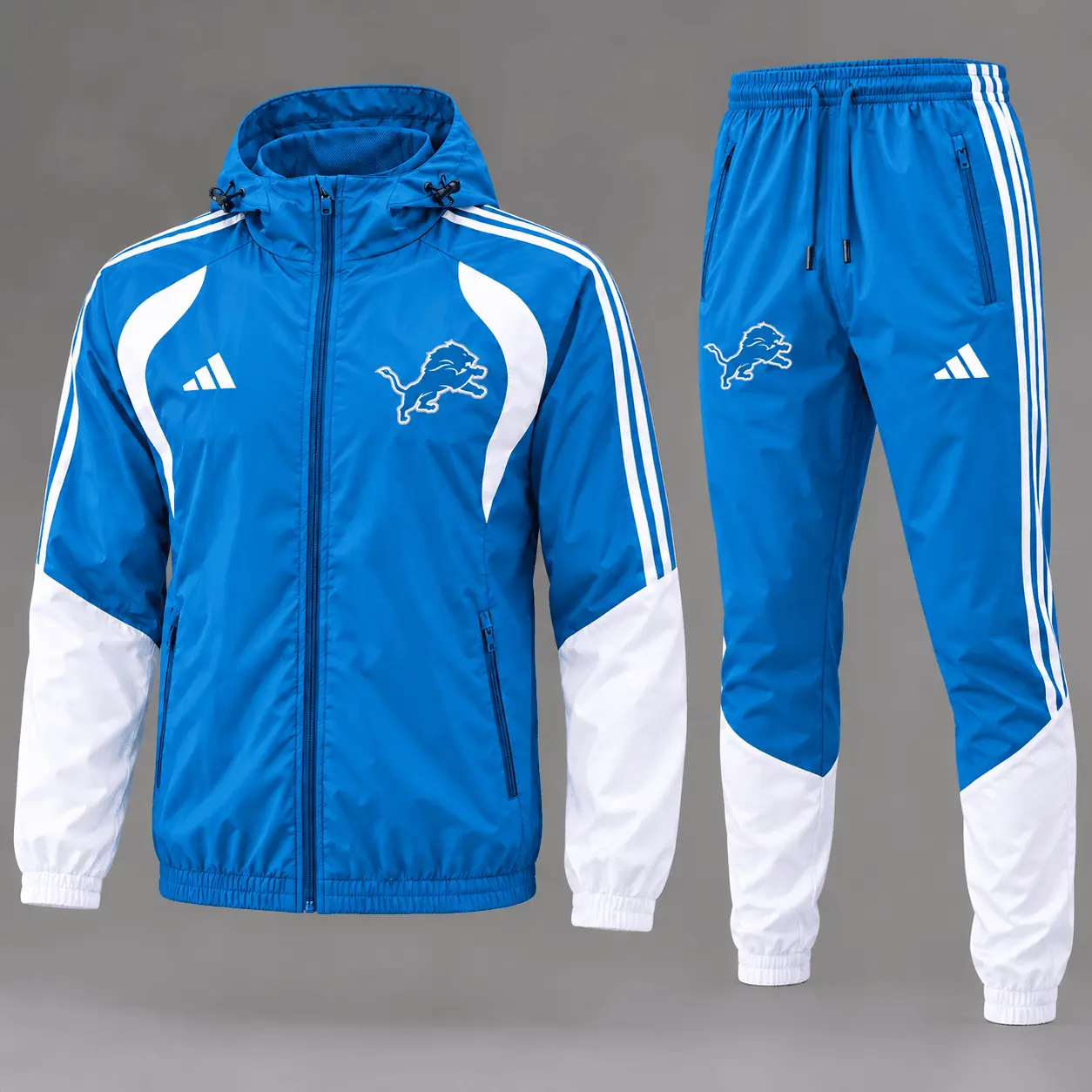 Detroit Lions | Premium NFL Game Day Varsity Stripe Tracksuit Set TD