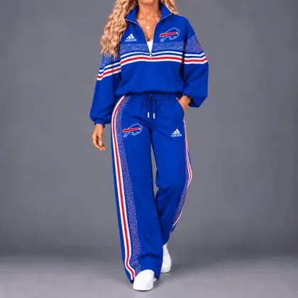 Buffalo Bills | Premium NFL Team Spirit Gradient Dot Stripe Quarter-Zip + Pants TD