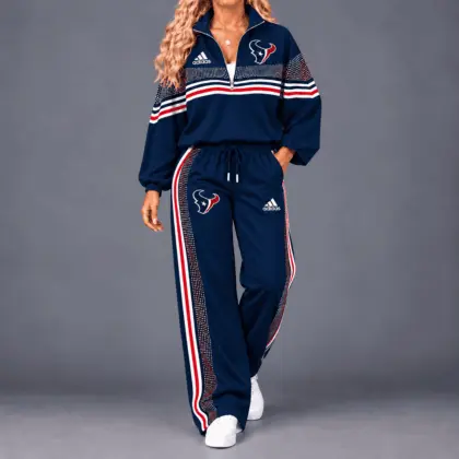 Houston Texans | Premium NFL Team Spirit Gradient Dot Stripe Quarter-Zip + Pants TD