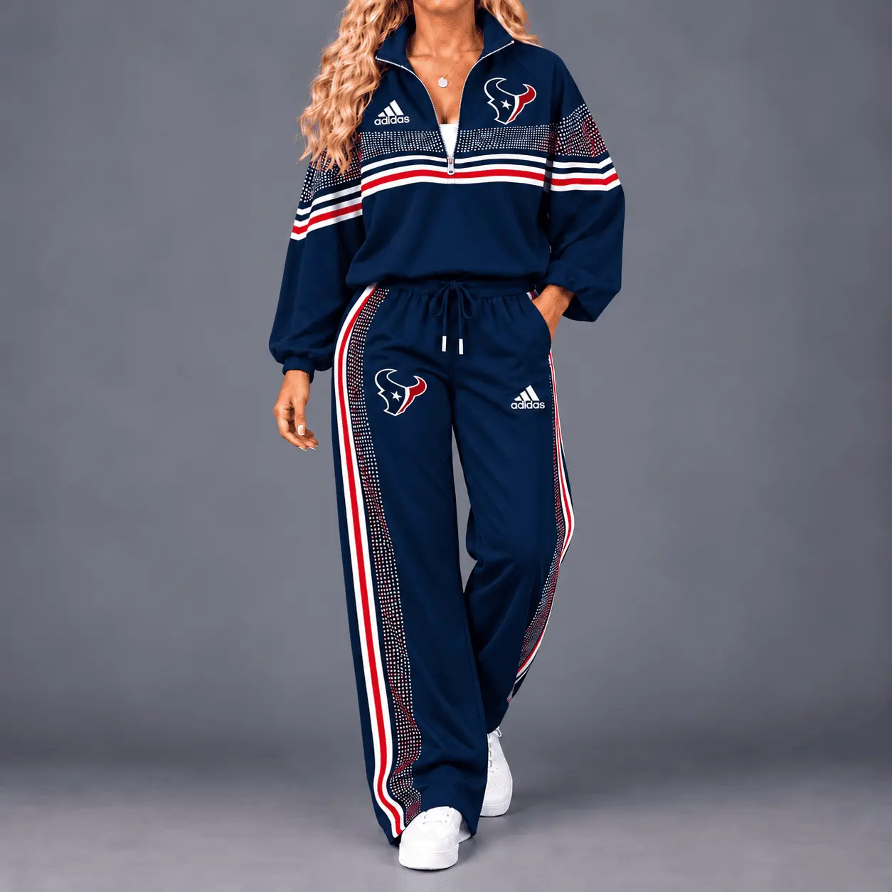 Houston Texans | Premium NFL Team Spirit Gradient Dot Stripe Quarter-Zip + Pants TD