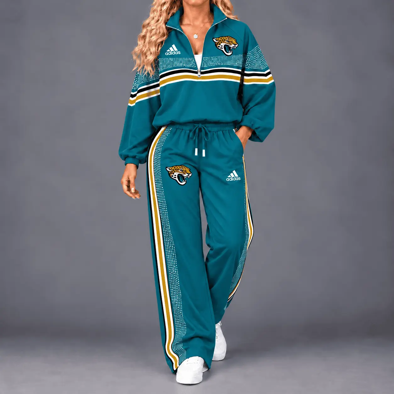 Jacksonville Jaguars | Premium NFL Team Spirit Gradient Dot Stripe Quarter-Zip + Pants TD