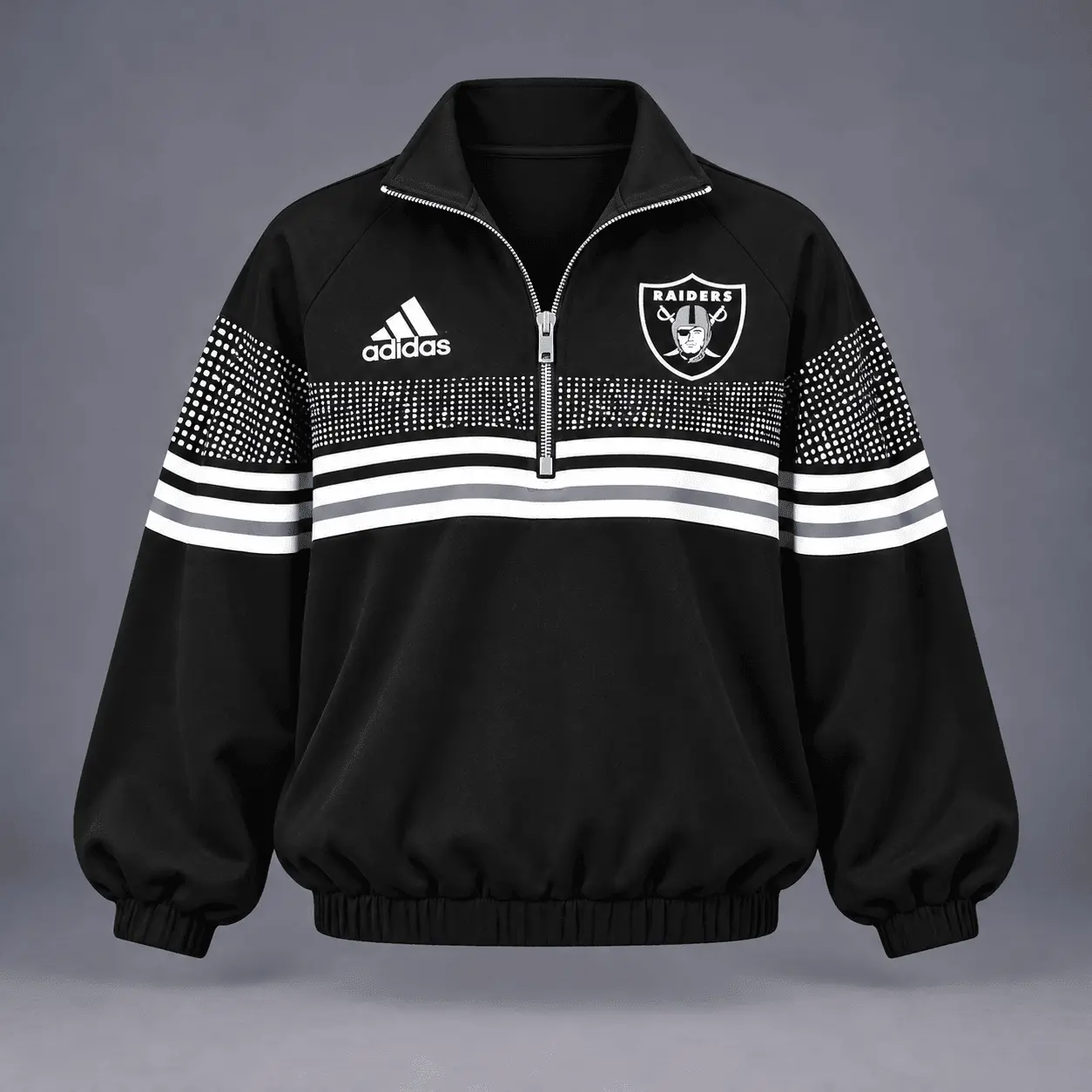 Las Vegas Raiders | Premium NFL Team Spirit Gradient Dot Stripe Quarter-Zip + Pants TD - Image 2