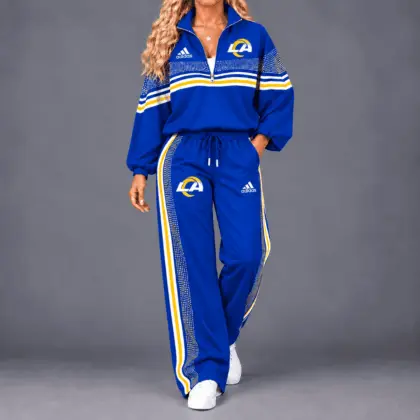 Los Angeles Rams | Premium NFL Team Spirit Gradient Dot Stripe Quarter-Zip + Pants TD