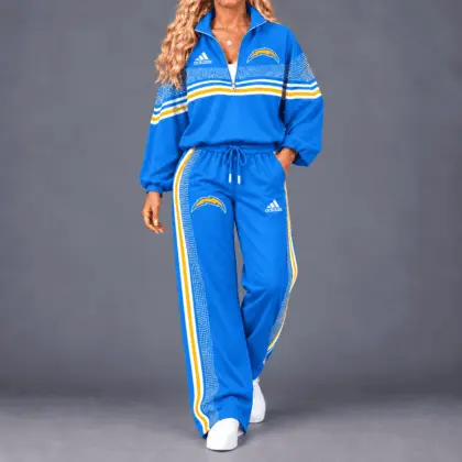 Los Angeles Chargers | Premium NFL Team Spirit Gradient Dot Stripe Quarter-Zip + Pants TD