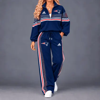 New England Patriots | Premium NFL Team Spirit Gradient Dot Stripe Quarter-Zip + Pants TD