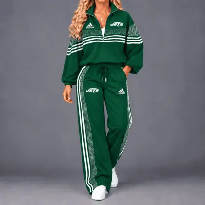 New York Jets | Premium NFL Team Spirit Gradient Dot Stripe Quarter-Zip + Pants TD