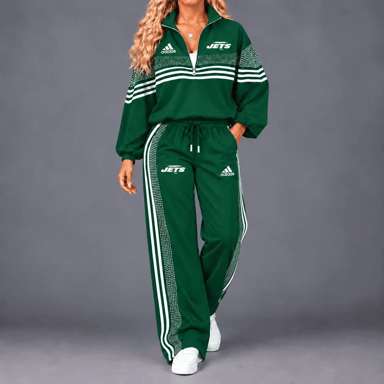 New York Jets | Premium NFL Team Spirit Gradient Dot Stripe Quarter-Zip + Pants TD