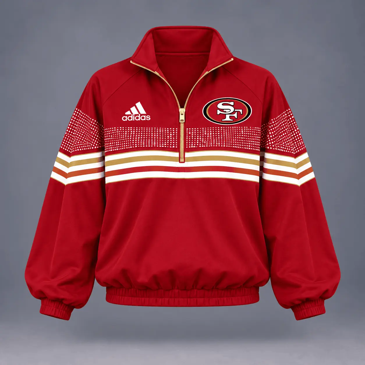 San Francisco 49ers | Premium NFL Team Spirit Gradient Dot Stripe Quarter-Zip + Pants TD - Image 2