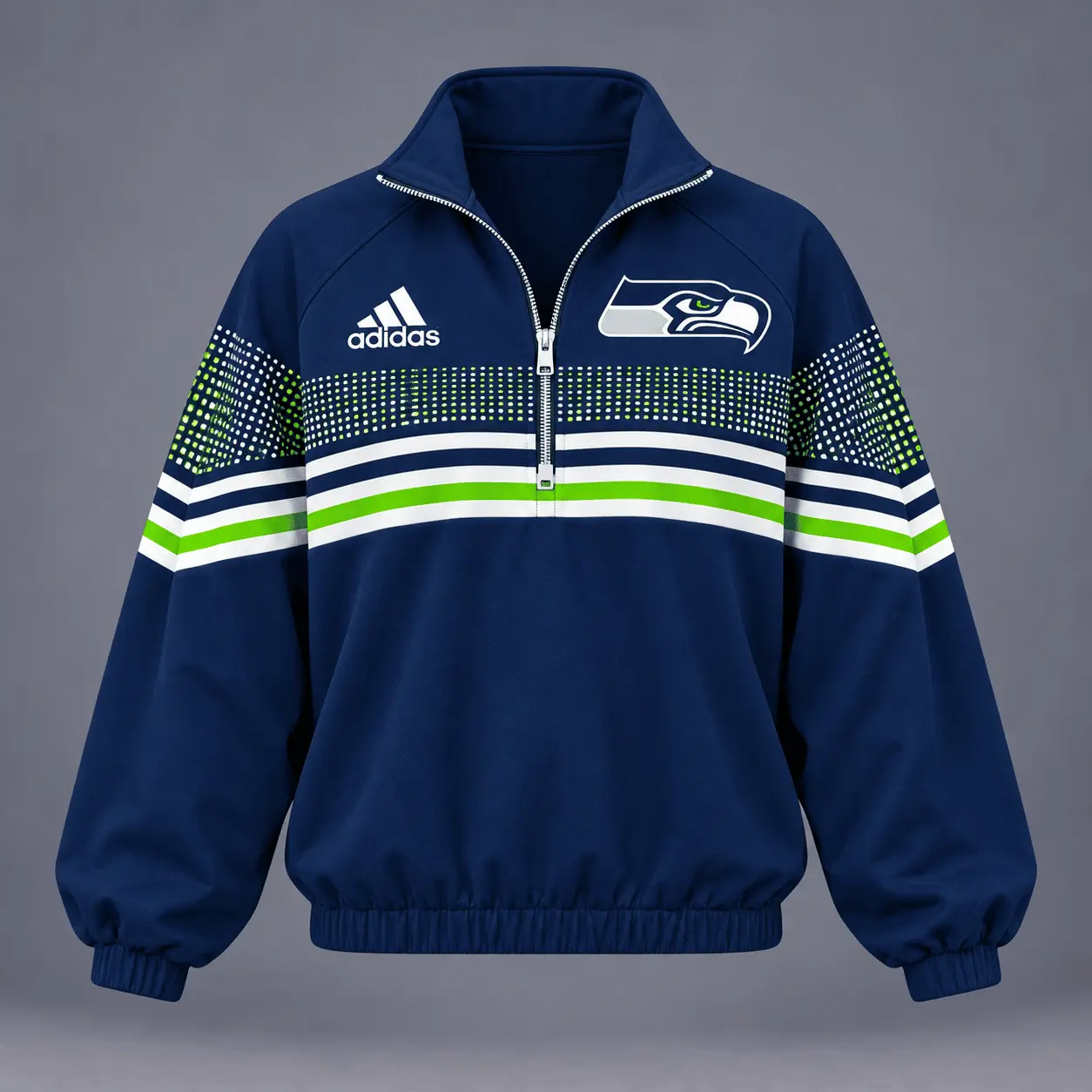 Seattle Seahawks | Premium NFL Team Spirit Gradient Dot Stripe Quarter-Zip + Pants TD - Image 2