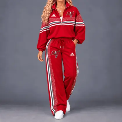 Tampa Bay Buccaneers | Premium NFL Team Spirit Gradient Dot Stripe Quarter-Zip + Pants TD