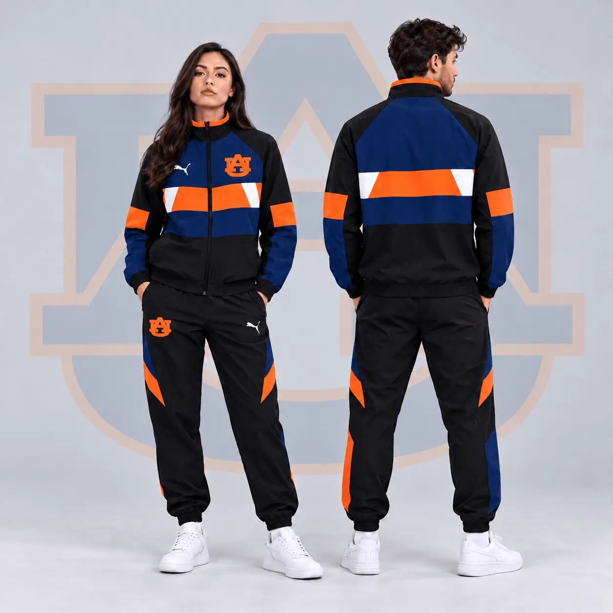 Auburn Tigers | Premium NCAA Colorblock Performance Tracksuit Jacket & Jogger Set NDN