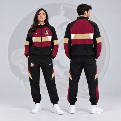 Florida State Seminoles | Premium NCAA Colorblock Performance Tracksuit Jacket &amp; Jogger Set NDN