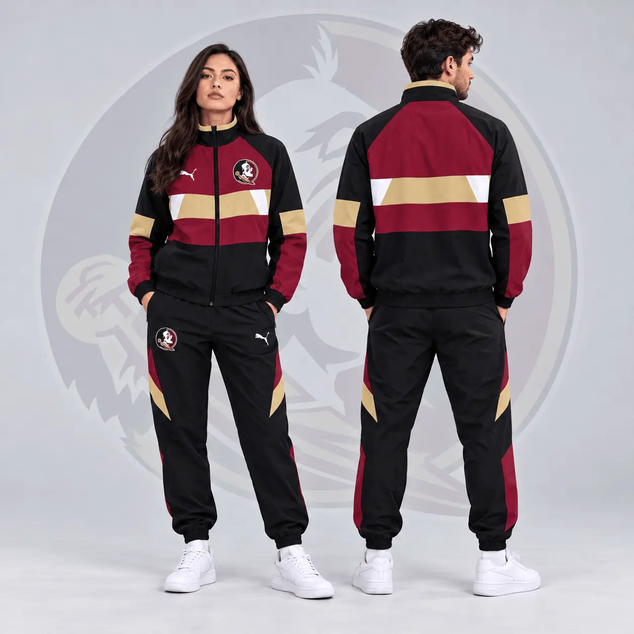Florida State Seminoles | Premium NCAA Colorblock Performance Tracksuit Jacket & Jogger Set NDN