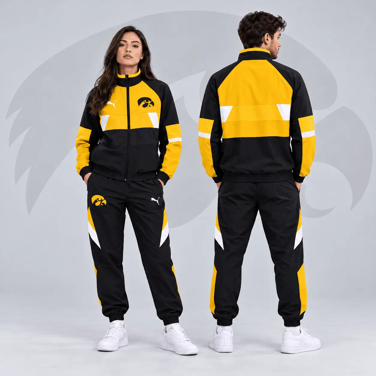 Iowa Hawkeyes | Premium NCAA Colorblock Performance Tracksuit Jacket & Jogger Set NDN