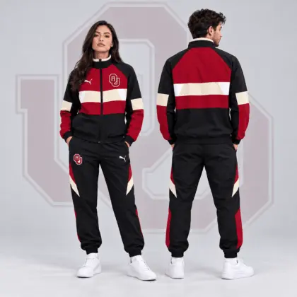 Oklahoma Sooners | Premium NCAA Colorblock Performance Tracksuit Jacket & Jogger Set NDN