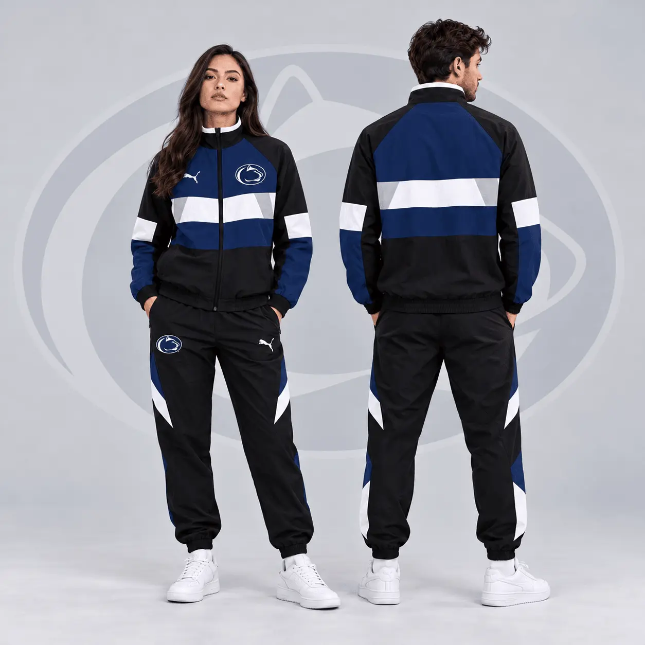 Penn State Nittany Lions | Premium NCAA Colorblock Performance Tracksuit Jacket & Jogger Set NDN
