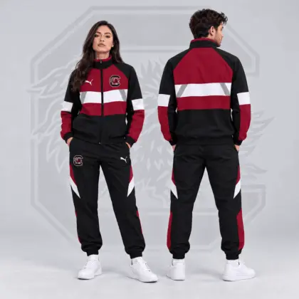 South Carolina Gamecocks | Premium NCAA Colorblock Performance Tracksuit Jacket &amp; Jogger Set NDN