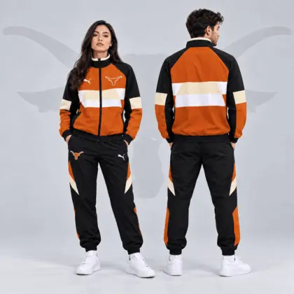 Texas Longhorns | Premium NCAA Colorblock Performance Tracksuit Jacket &amp; Jogger Set NDN