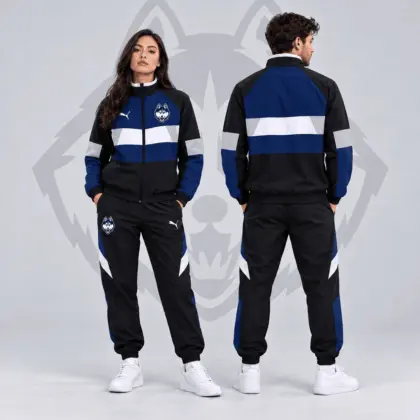 Uconn Huskies | Premium NCAA Colorblock Performance Tracksuit Jacket & Jogger Set NDN