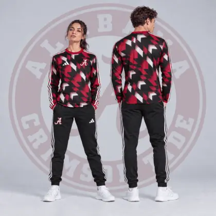 Alabama Crimson Tide | Premium NCAA Dynamic Geometric Long Sleeve Shirt & Jogger Set NDN