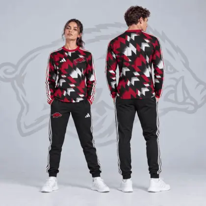 Arkansas Razorbacks | Premium NCAA Dynamic Geometric Long Sleeve Shirt & Jogger Set NDN