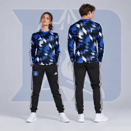 Duke Blue Devils | Premium NCAA Dynamic Geometric Long Sleeve Shirt & Jogger Set NDN