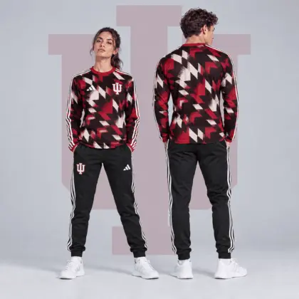 Indiana Hoosiers | Premium NCAA Dynamic Geometric Long Sleeve Shirt & Jogger Set NDN