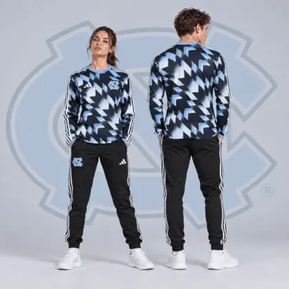 North Carolina Tar Heels | Premium NCAA Dynamic Geometric Long Sleeve Shirt &amp; Jogger Set NDN