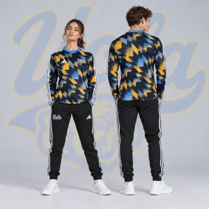 Ucla Bruins | Premium NCAA Dynamic Geometric Long Sleeve Shirt & Jogger Set NDN