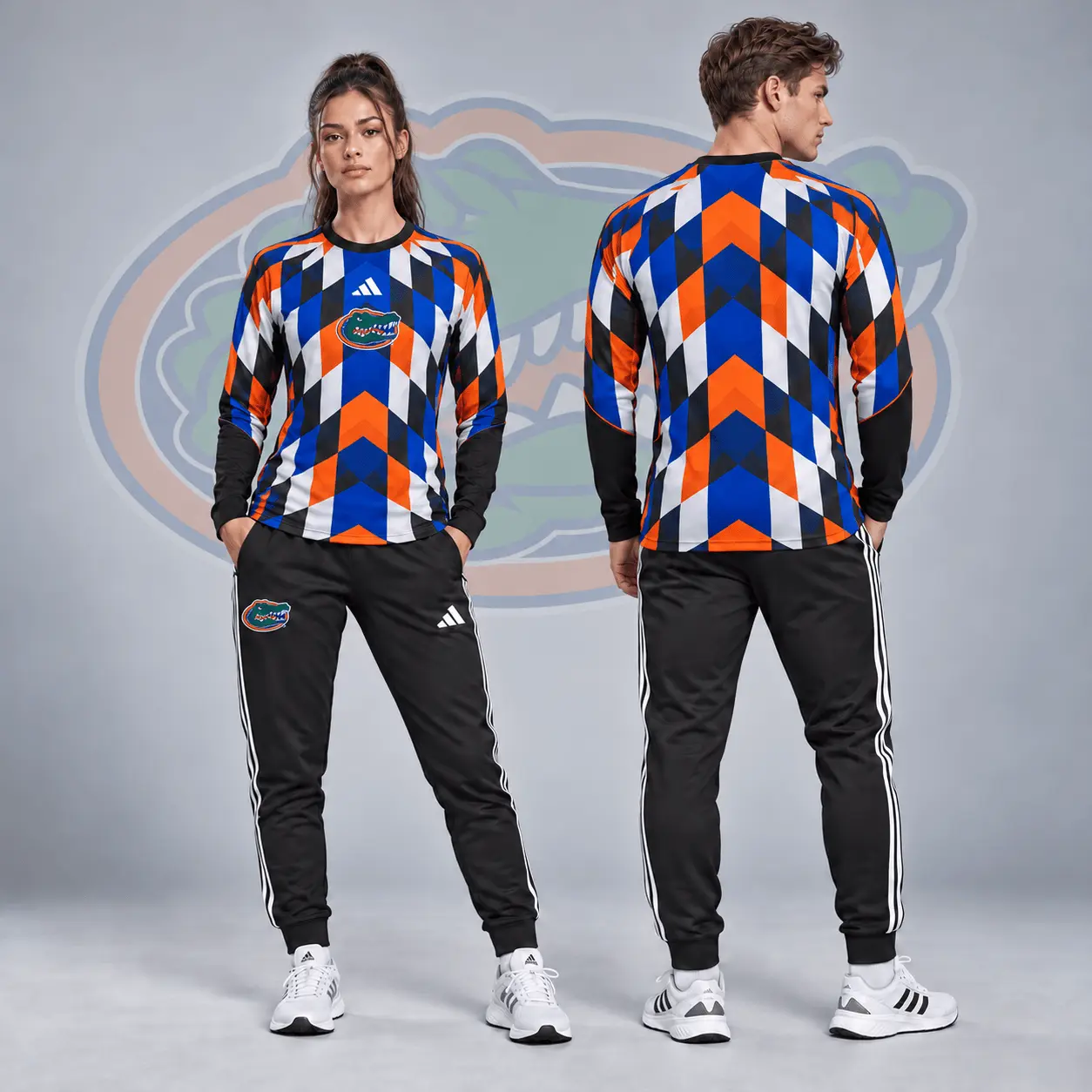 Florida Gators | Premium NCAA Diamond Chevron Long Sleeve Performance Shirt & Jogger Set NDN
