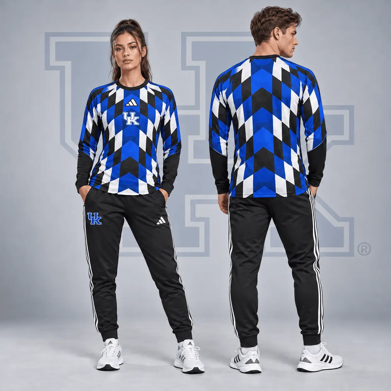 Kentucky Wildcats | Premium NCAA Diamond Chevron Long Sleeve Performance Shirt & Jogger Set NDN