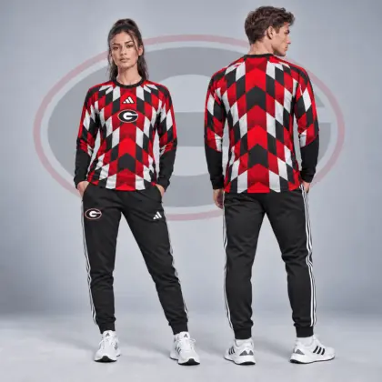 Miami Hurricanes | Premium NCAA Diamond Chevron Long Sleeve Performance Shirt & Jogger Set NDN