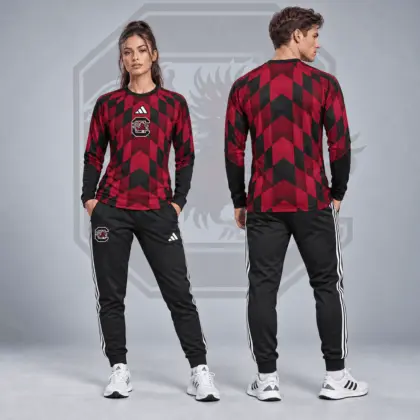 South Carolina Gamecocks | Premium NCAA Diamond Chevron Long Sleeve Performance Shirt &amp; Jogger Set NDN