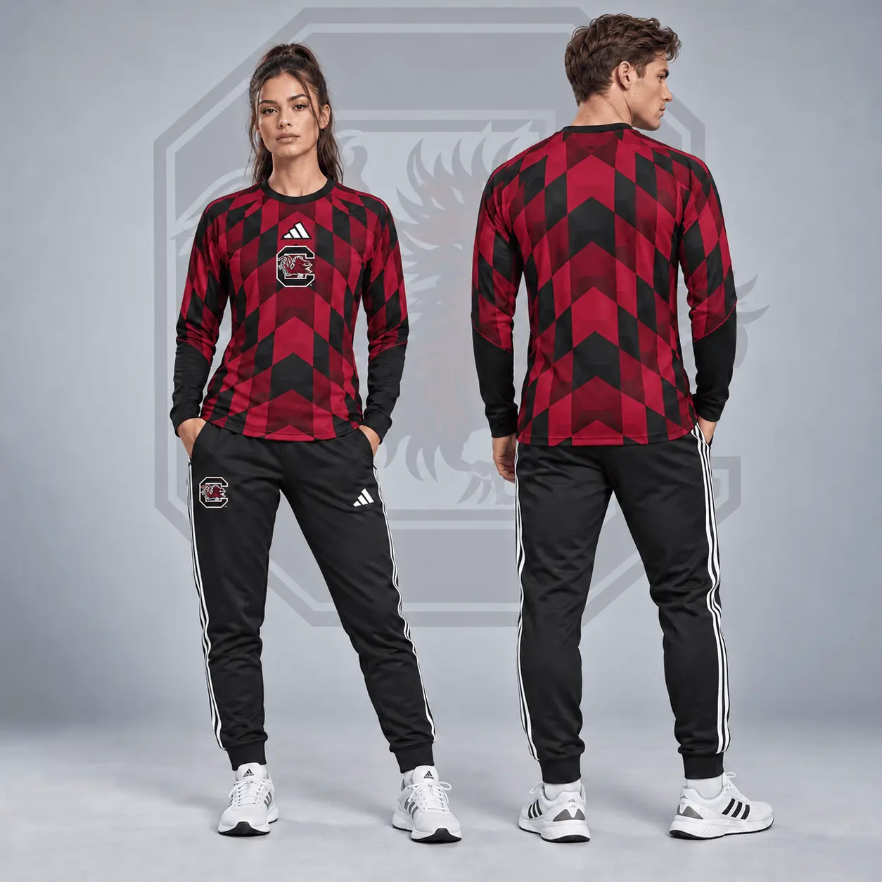 South Carolina Gamecocks | Premium NCAA Diamond Chevron Long Sleeve Performance Shirt & Jogger Set NDN
