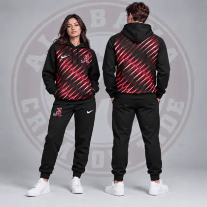 Alabama Crimson Tide | Premium NCAA Velocity Streak Pullover Hoodie & Jogger Set NDN