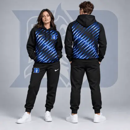 Duke Blue Devils | Premium NCAA Velocity Streak Pullover Hoodie & Jogger Set NDN