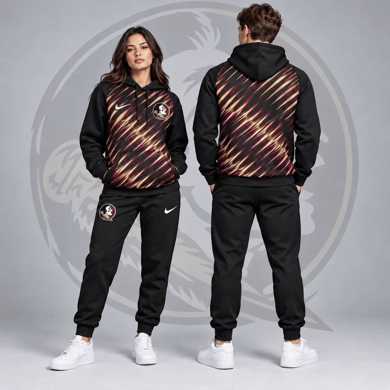 Florida State Seminoles | Premium NCAA Velocity Streak Pullover Hoodie & Jogger Set NDN