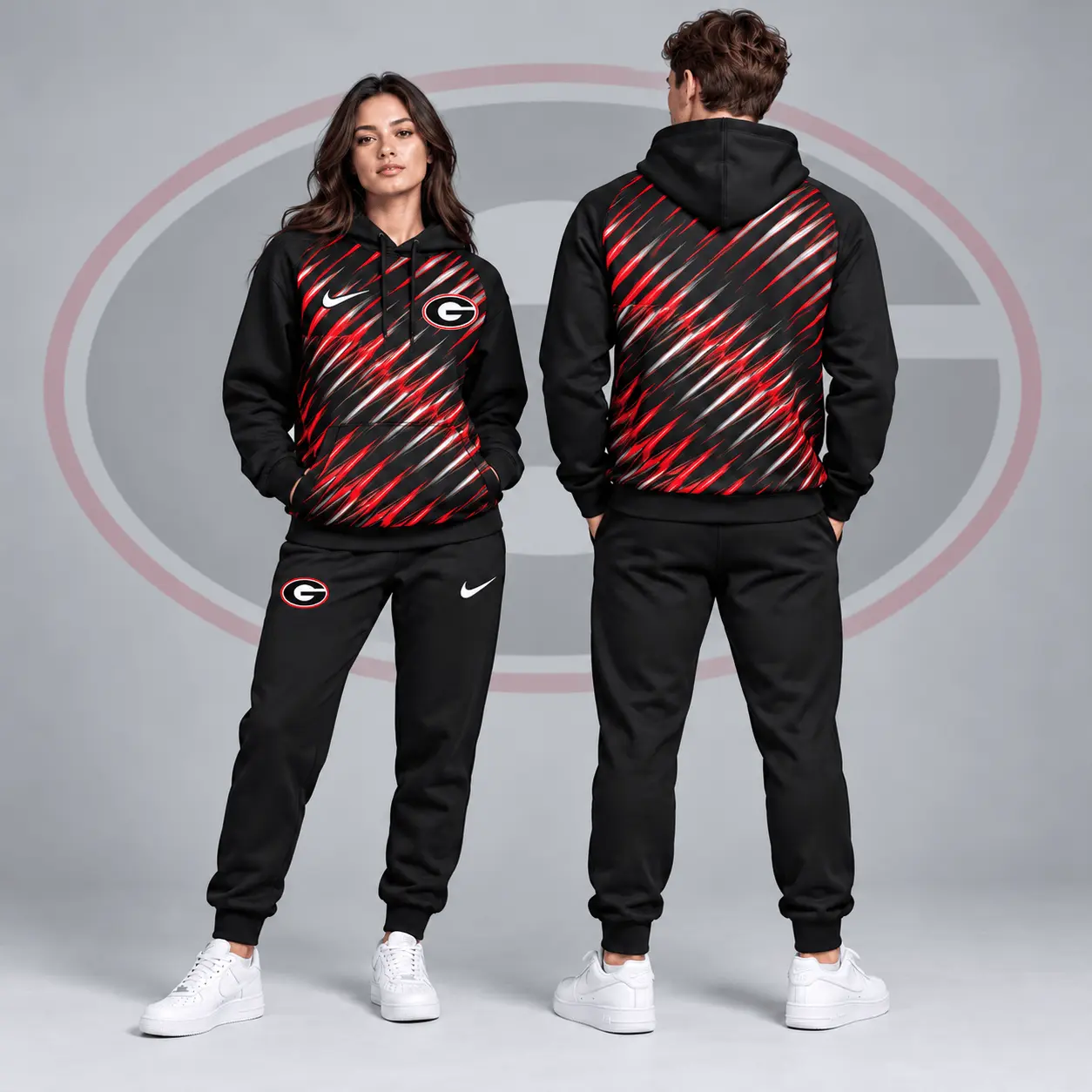 Georgia Bulldogs | Premium NCAA Velocity Streak Pullover Hoodie & Jogger Set NDN