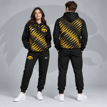 Iowa Hawkeyes | Premium NCAA Velocity Streak Pullover Hoodie & Jogger Set NDN