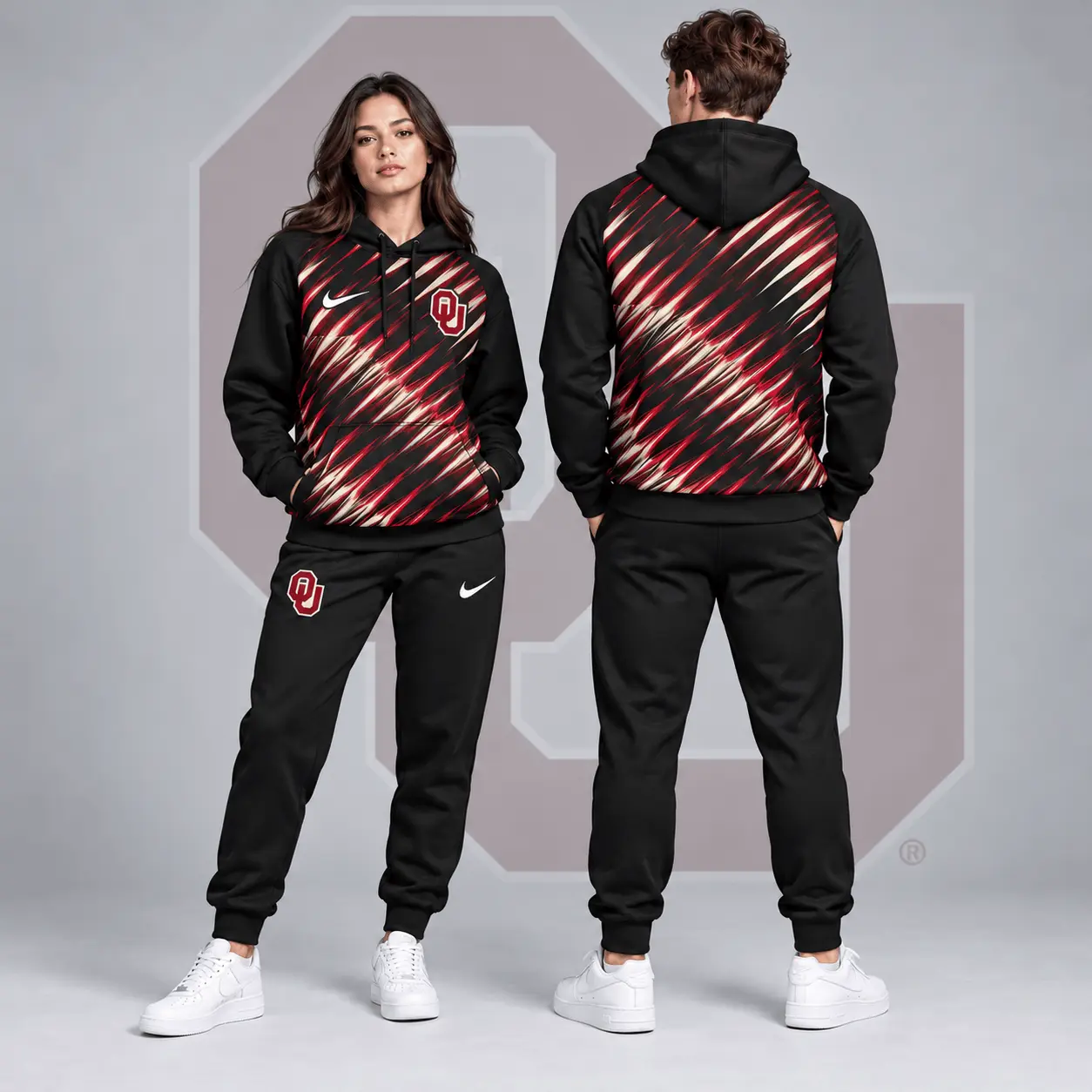 Louisville Cardinals | Premium NCAA Velocity Streak Pullover Hoodie & Jogger Set NDN