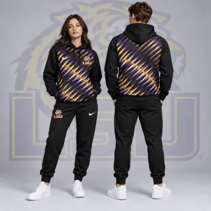 Lsu Tigers | Premium NCAA Velocity Streak Pullover Hoodie & Jogger Set NDN