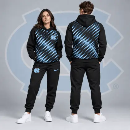 North Carolina Tar Heels | Premium NCAA Velocity Streak Pullover Hoodie & Jogger Set NDN