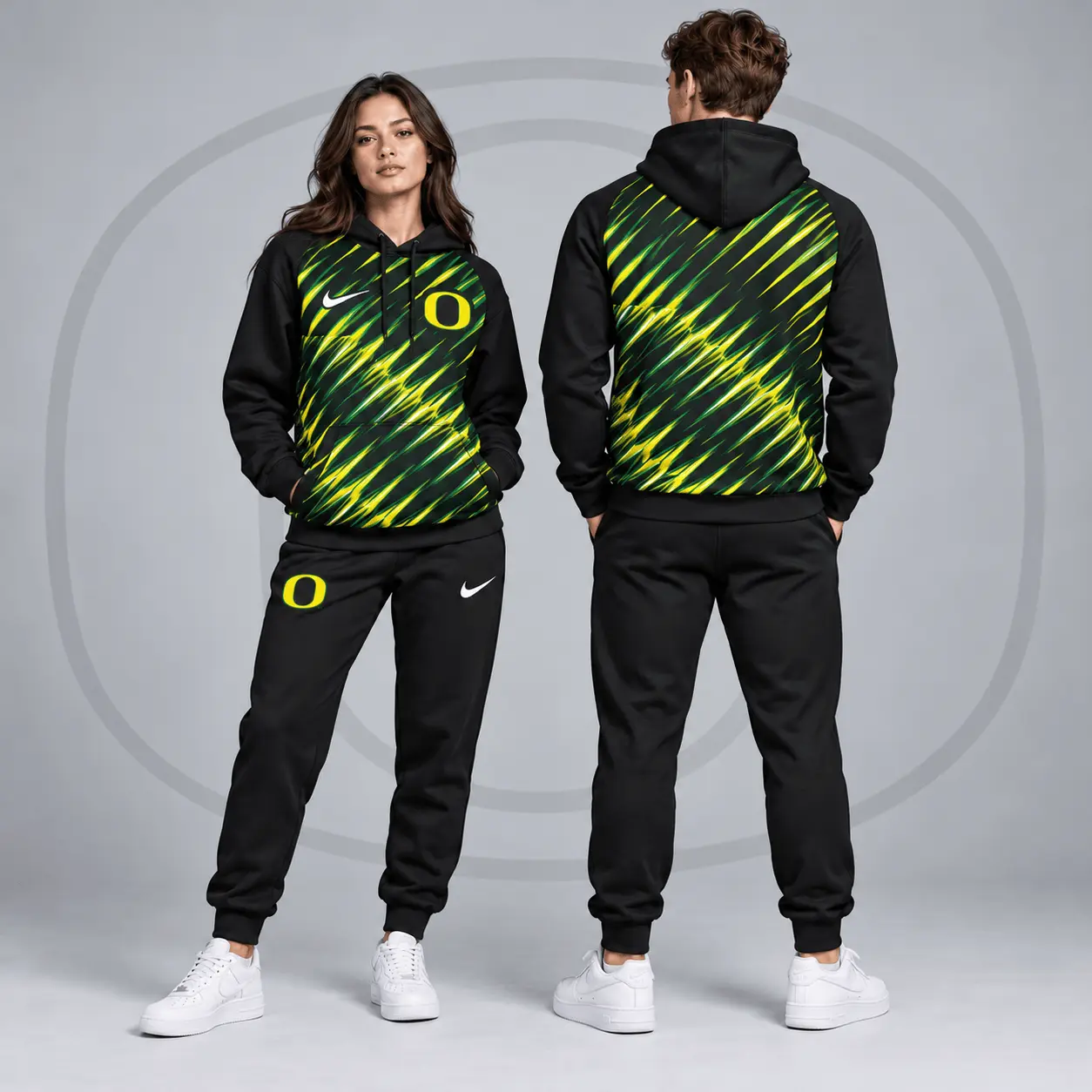 Oregon Ducks | Premium NCAA Velocity Streak Pullover Hoodie & Jogger Set NDN