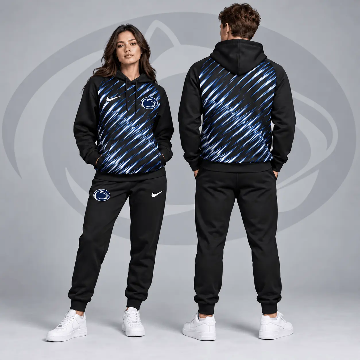Penn State Nittany Lions | Premium NCAA Velocity Streak Pullover Hoodie & Jogger Set NDN