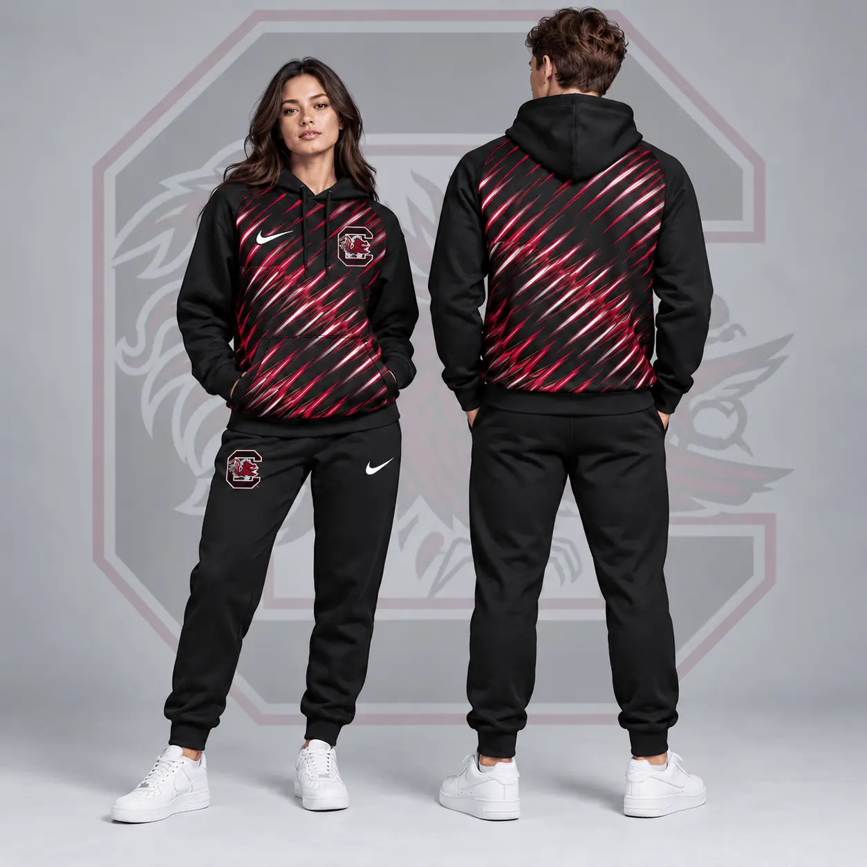 South Carolina Gamecocks | Premium NCAA Velocity Streak Pullover Hoodie & Jogger Set NDN