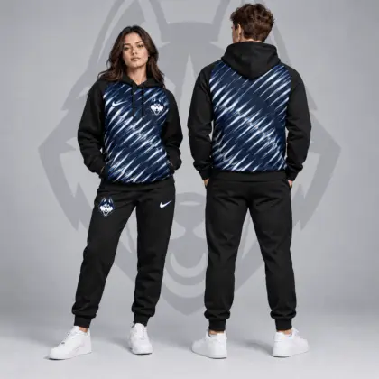 Uconn Huskies | Premium NCAA Velocity Streak Pullover Hoodie & Jogger Set NDN