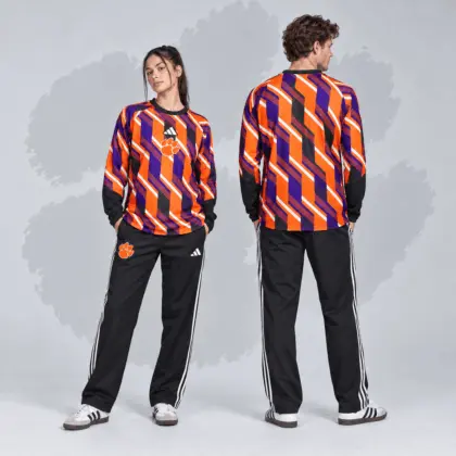 Clemson Tigers | Premium NCAA Diagonal Stripe Long Sleeve Performance Top & Track Pants Set NDN