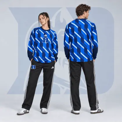 Duke Blue Devils | Premium NCAA Diagonal Stripe Long Sleeve Performance Top & Track Pants Set NDN