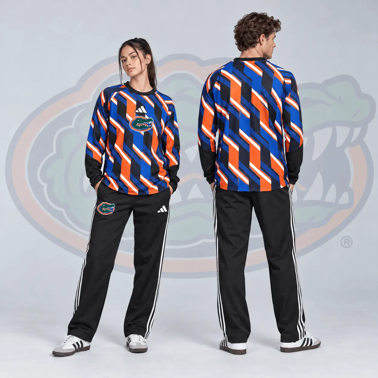 Florida Gators | Premium NCAA Diagonal Stripe Long Sleeve Performance Top & Track Pants Set NDN
