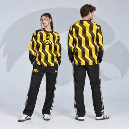 Iowa Hawkeyes | Premium NCAA Diagonal Stripe Long Sleeve Performance Top & Track Pants Set NDN